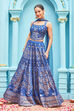 Blue Viscose Blend Printed Lehenga Set image number 0