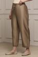 Antique Gold Polyester Straight Palazzos image number 2