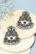Oxidised Green Brass Earrings image number 0