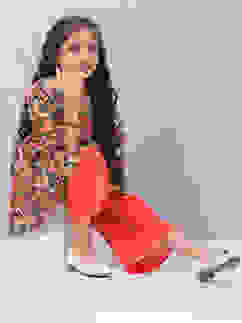 Black Cotton Anarkali Printed Kurta Set image number 6