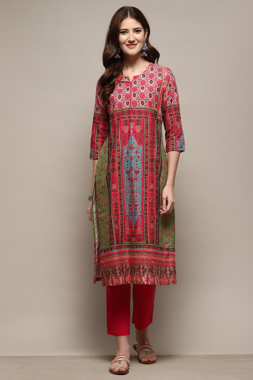 Green Cotton Straight 2 Piece Set image number 6