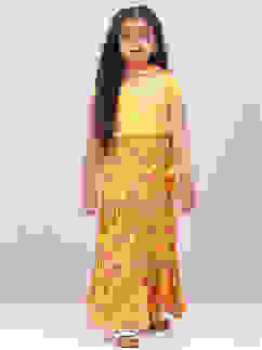 Yellow Art Silk Lehenga Set image number 0
