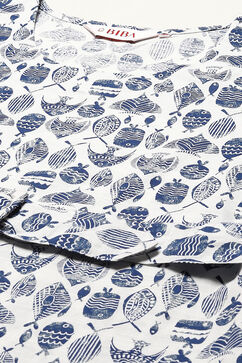 Indigo Rayon Straight Printed Kurta image number 1