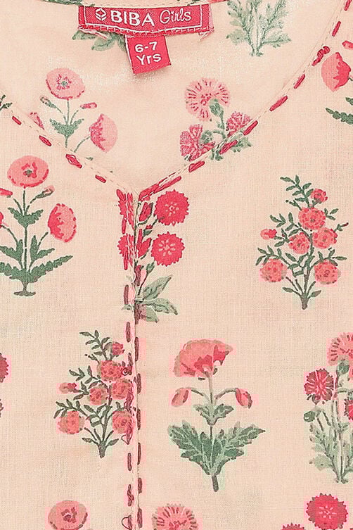 Pink Cotton Printed Top image number 1