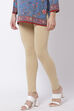 Off White Cotton Lycra Leggings image number 0