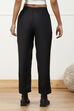 Black Solid Mid-Rise Regular Pants image number 5