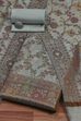Grey Cotton Printed Embroidered Unstitched Suit Set image number 0