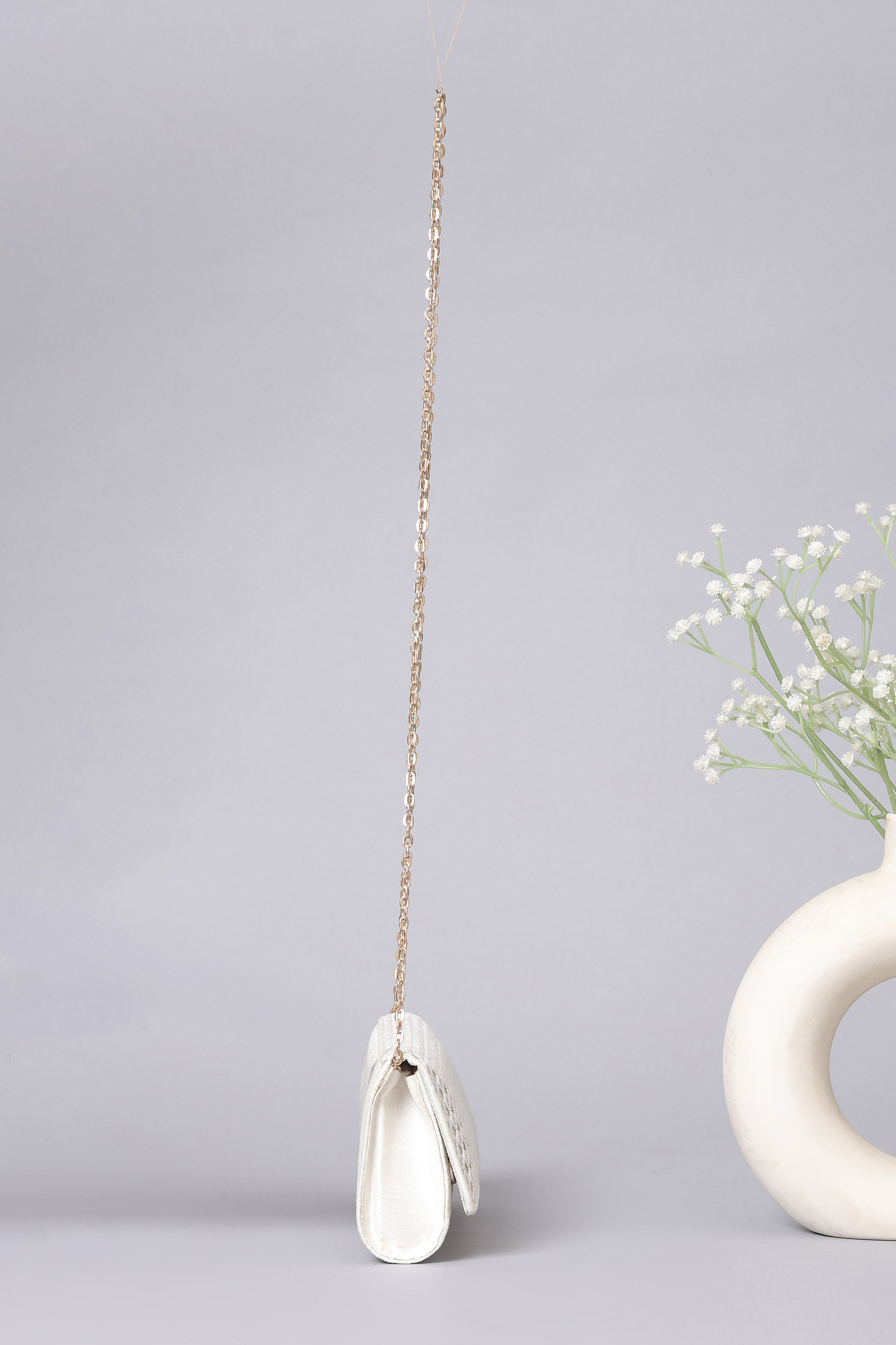 Ivory Mirror Work Clutch image number 4