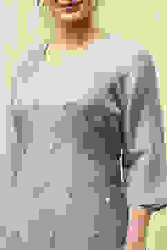 Teal Tissue Machine Embroidered Unstitched Suit Set image number 2