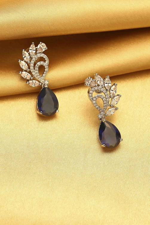 Navy Alloy Cz Drop & Danglers image number 0