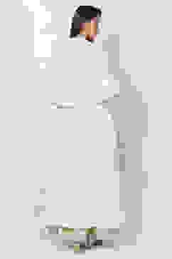 Off White Voile Flared Suit set image number 3