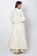 Off White Voile Flared Suit set image number 3