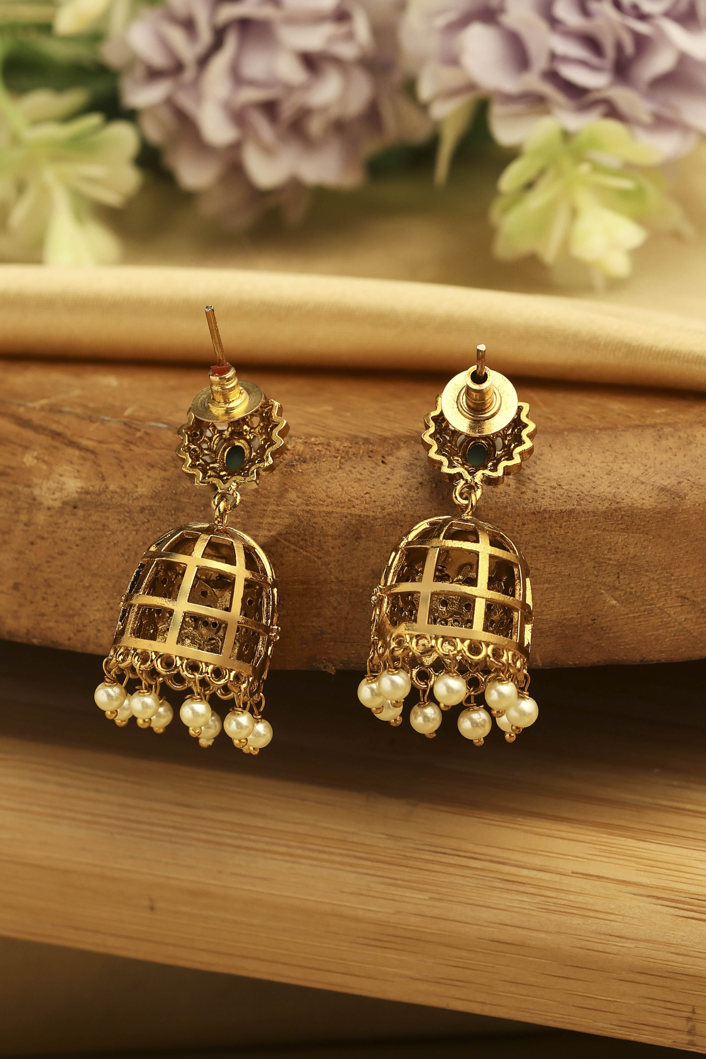Multicolor Brass Jhumka image number 2