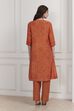 Orange Modal Printed Straight Suit Set image number 4