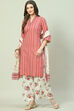 Blue Cotton Straight Kurta Palazzo Suit Set image number 0