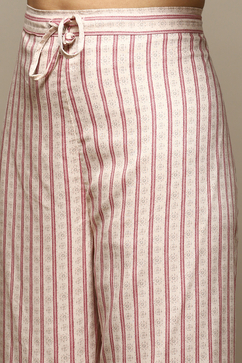 Beige Rayon Straight Kurta Palazzo Suit Set image number 2