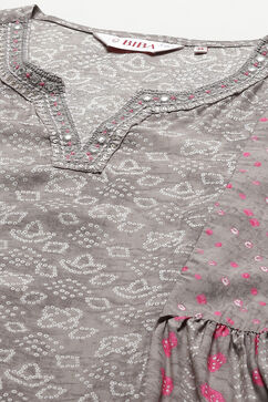 Grey Modal A-Line Kurta Palazzo Suit Set image number 2