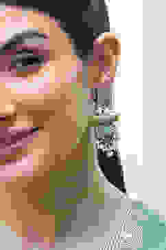 Turquoise Brass Drop & Danglers image number 1