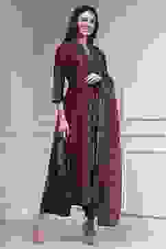 Purple Printed Anarkali Suit Set image number 5