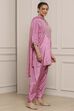 Pink Viscose Straight Dyed Suit Set image number 5