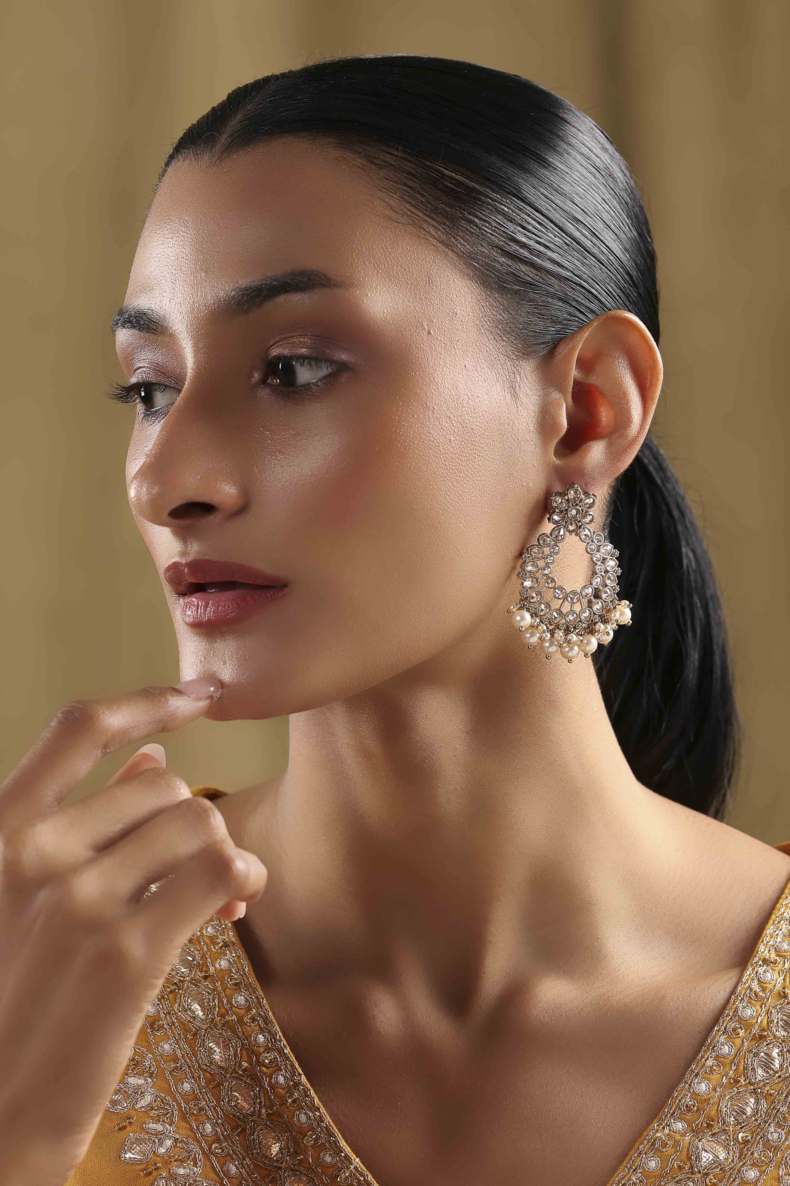 Champagne Alloy Chaandbali image number 3