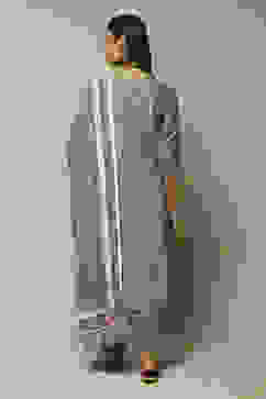 Grey Modal A-Line Kurta Palazzo Suit Set image number 7