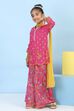Pink Cotton Printed Straight Suit Set image number 3
