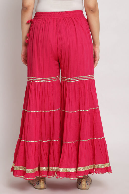 Blue Cotton Sharara Pants image number 5