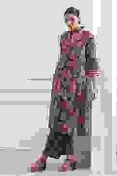 Blue Cotton Floral Printed Straight Kurta Set image number 0