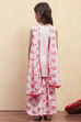 Red and White Cotton Schiffli Straight Suit Set image number 4