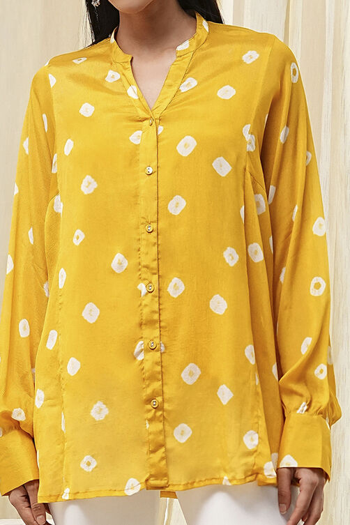 Blue Viscose Rayon Straight Shirt image number 1