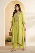 Yellow Poly Georgette Regular Fusion Set image number 0