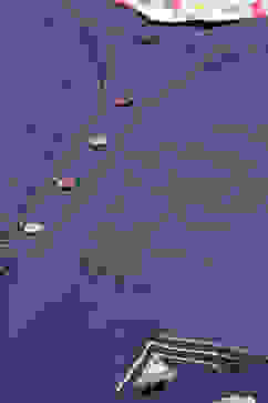 Navy Blue Rayon A-Line Kurta Slim Pant Suit Set image number 1