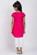 Pink Cotton Solid Kurta Leggings Set image number 4