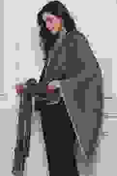 Beige Acrylic Yarndyed Stole image number 2