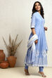 Yellow Blue Printed Cotton Anarkali Suit Set image number 5