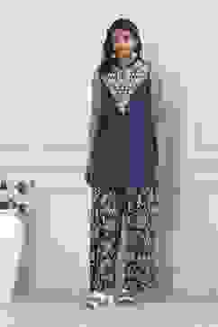 Indigo Cotton Printed Straight Kurta Set image number 6