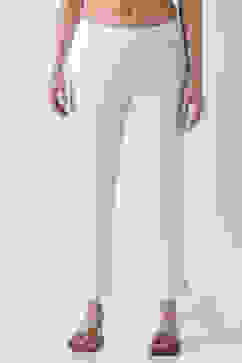 Off White Viscose Blend Pants image number 4