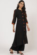 Red Cotton A-Line Yarndyed Kurta image number 4