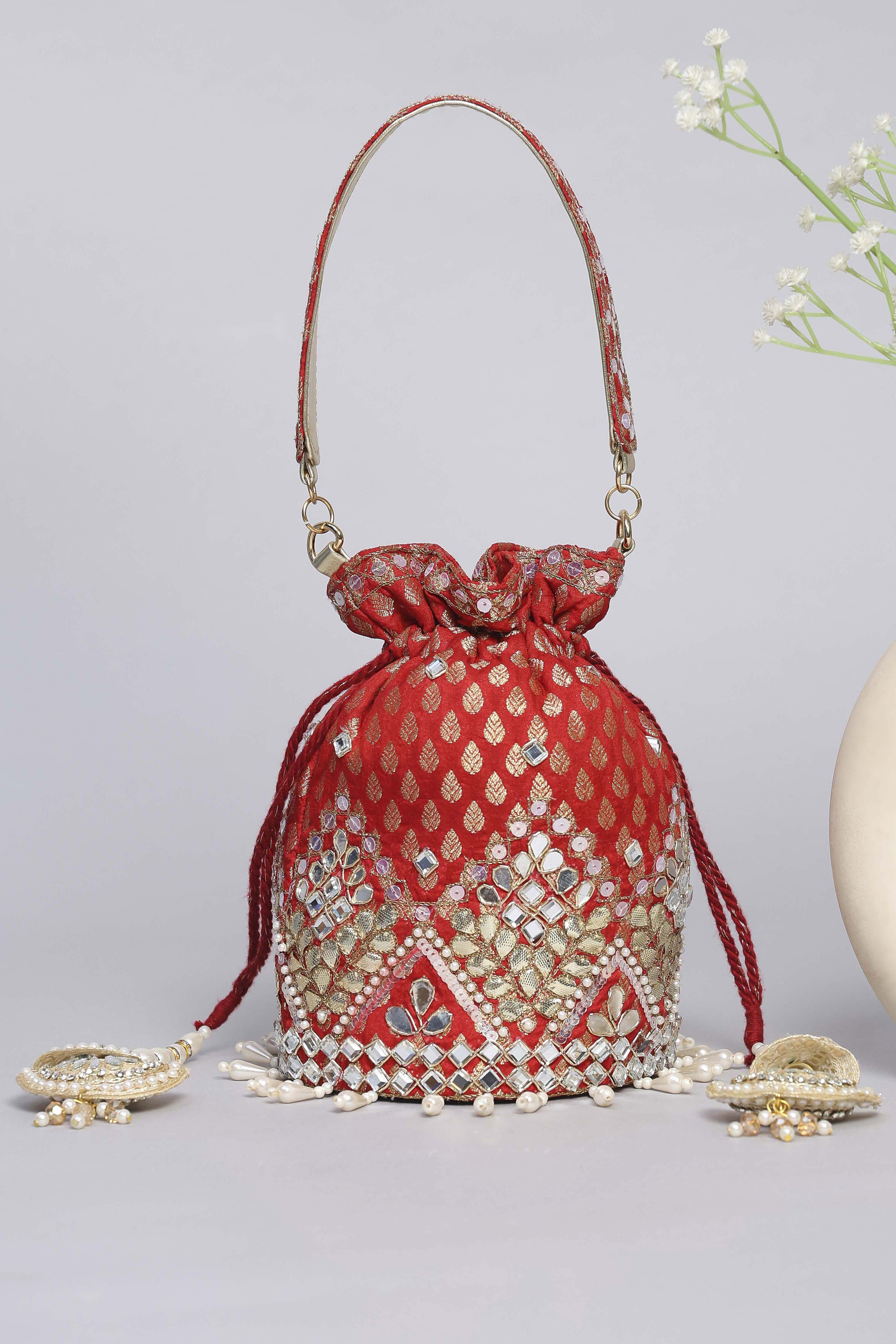 Red Polycotton Potli image number 2