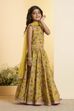 Mustard Yellow Floral Flared Lehenga Set image number 5