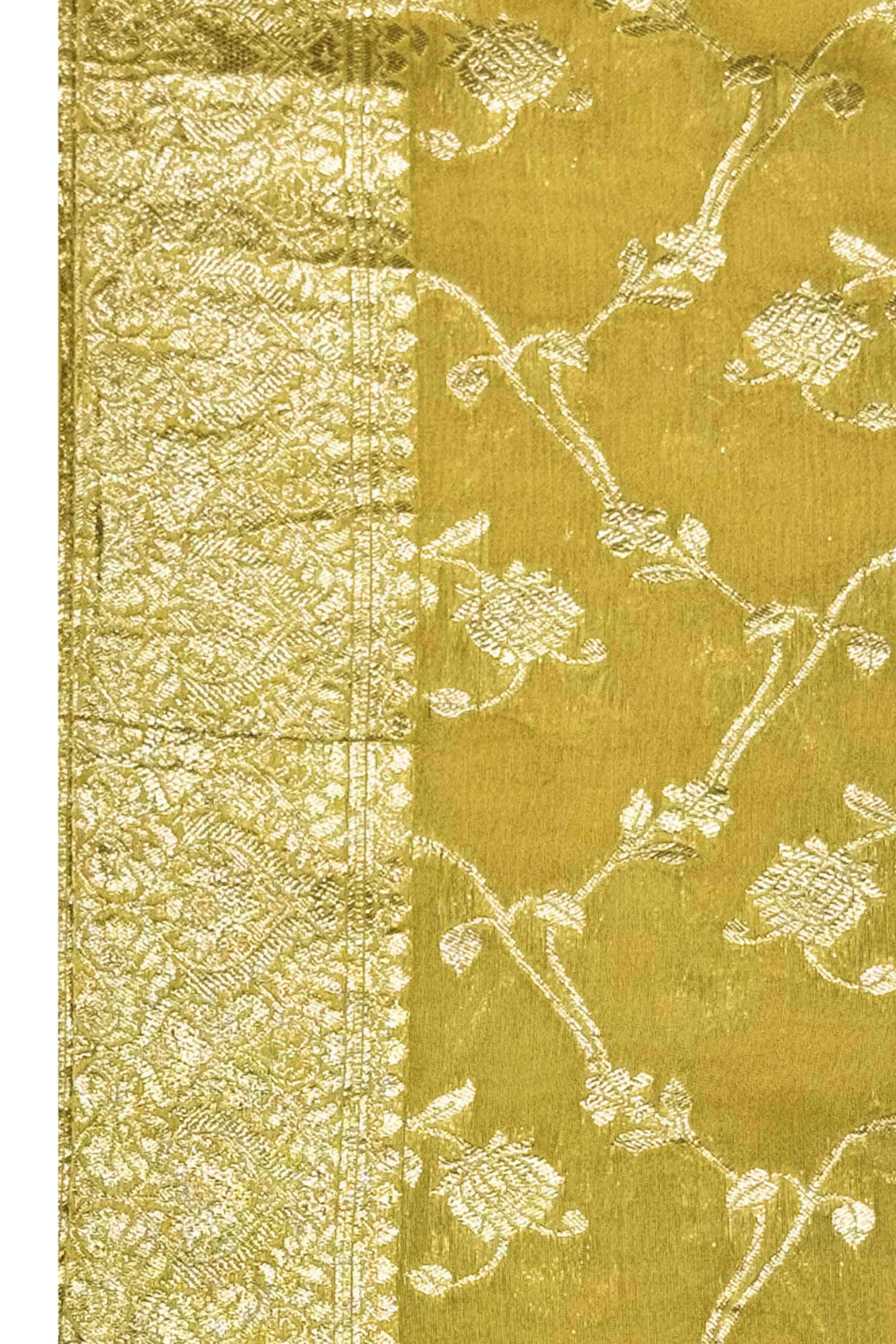 Yellow Jacquard Traditional Weaving Unstitched Suit Set image number 4