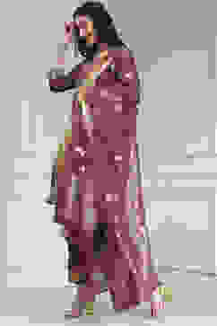 Old Rose Solid Straight Suit Set image number 3