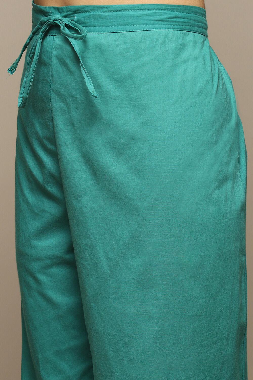 Brown Cotton Straight Kurta Palazzo Suit Set image number 2