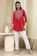 Raspberry Cotton Straight Kurti image number 0