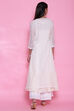 Off White Art Silk Cotton Chikankari Embroidered Kurta image number 6
