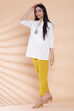 Off White Cotton Chikankari Short Embroidered Kurti image number 5