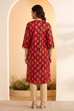 Navy Poly Viscose Straight Kurta image number 6
