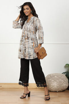 Black Rayon Regular Solid Palazzo image number 0
