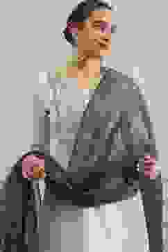 Black Polyester Yarndyed Dupatta image number 2